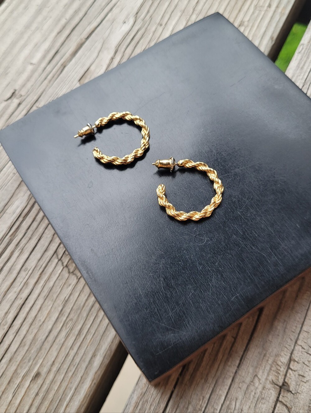 Twisted Rope Gold Toned Earrings